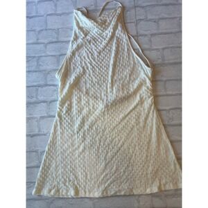 NWT Free People Beach Ivory Waffle Open Back Mini Dress Small Boho fisherman